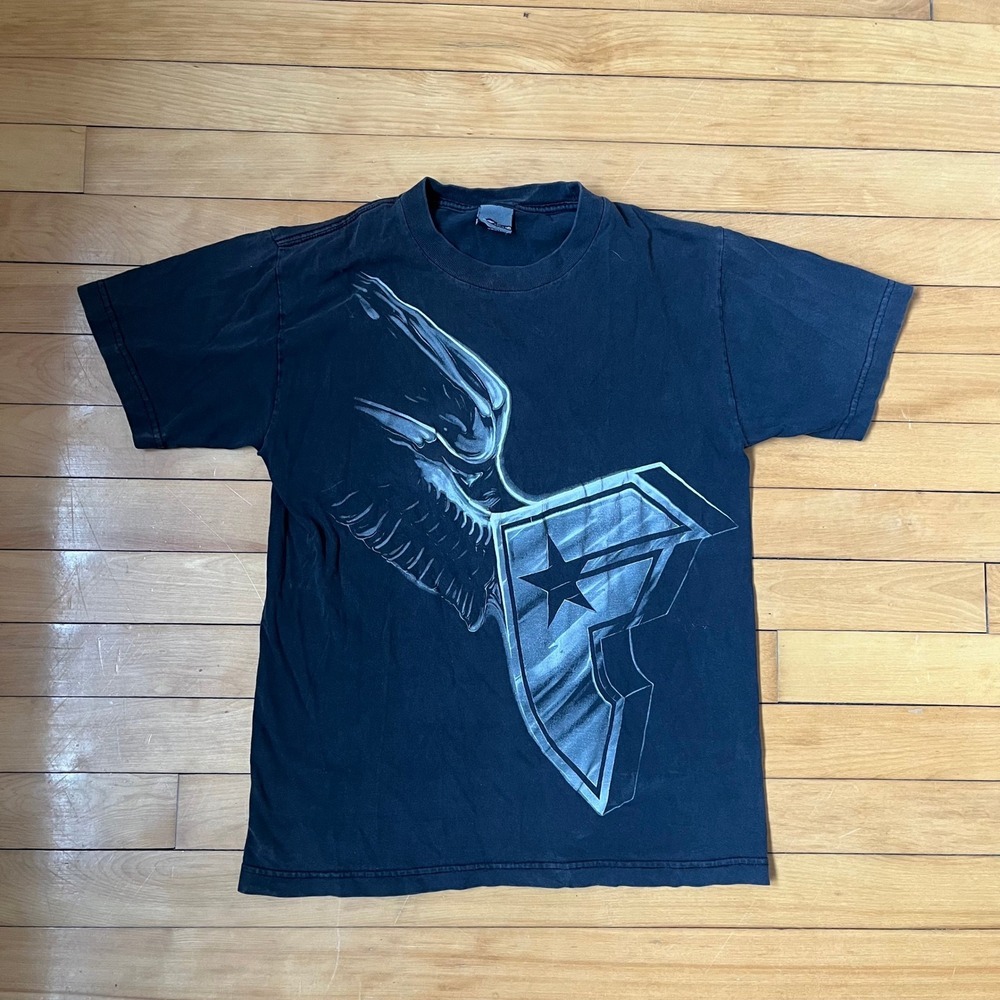 Famous Stars and Straps Graphic T-Shirt Black Wing Star Logo Skater Mens S Small